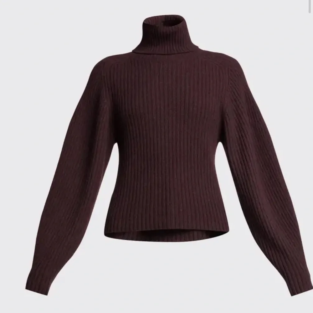 Vince Cashmere Burgundy Chunky Turtleneck Open Back Sweater Plum Wine - Picture 9 of 12